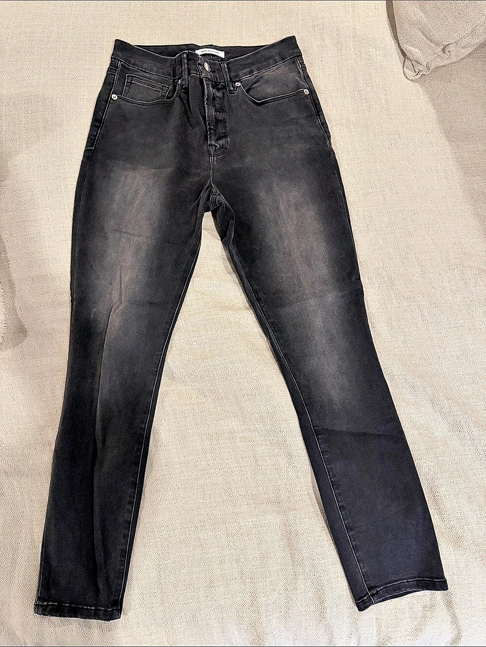 Good American Good Legs Crop Skinny Jeans Waist 29 Black